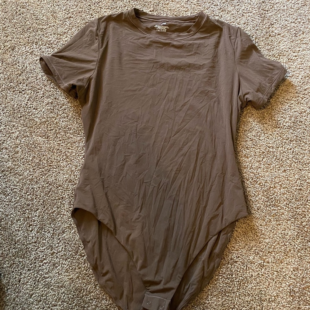 SKIMS Brown Asymmetrical Fitted Bodysuit